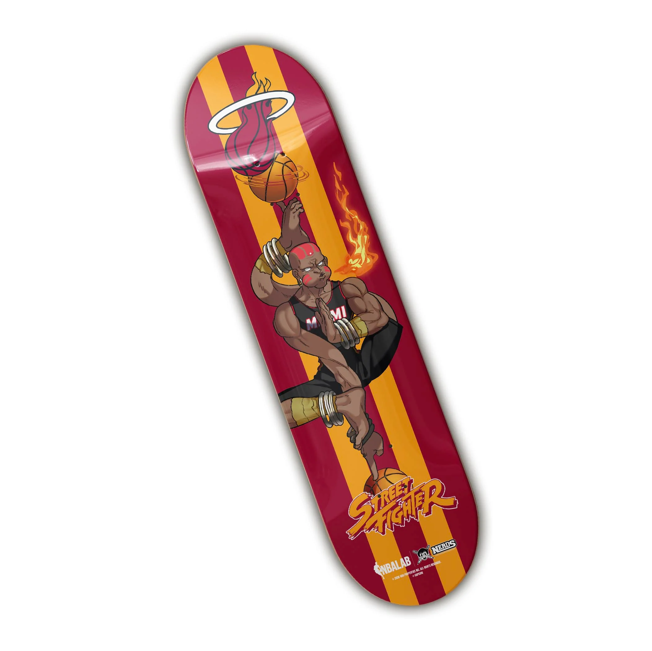 NBALAB x STREET FIGHTER DHALSIM MIAMI HEAT SKATEDECK