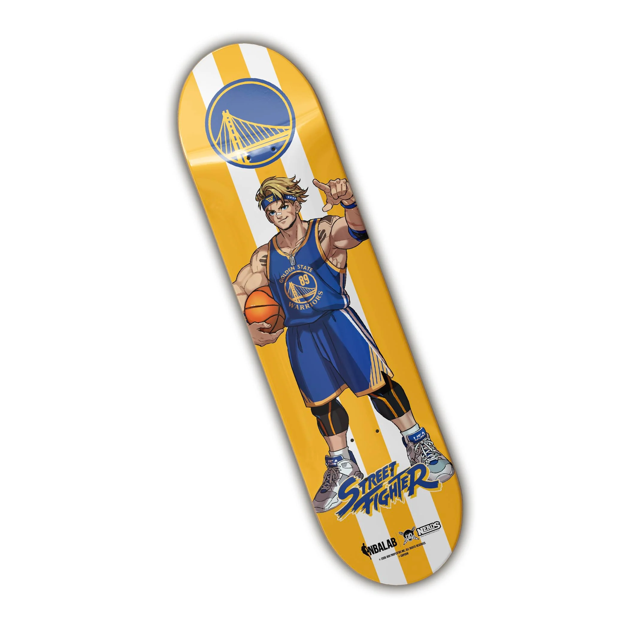 NBALAB x STREET FIGHTER LUKE GOLDEN STATE WARRIORS SKATEDECK